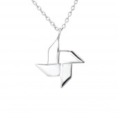 Lantisor din argint cu pandantiv morisca origami DiAmanti DIA26056